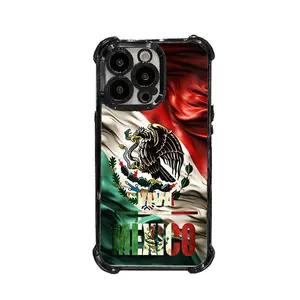 NganGee Viva Mexico Mexican Flag Eagle Emblem Printed TPU Phone Case - Shockproof, Protective, Slim, Reinforced Corner Casing with Camera Protection for iPhone 17/16/15/14/13/12 Pro Max Plus #YJYGSJDMXG1, Printing